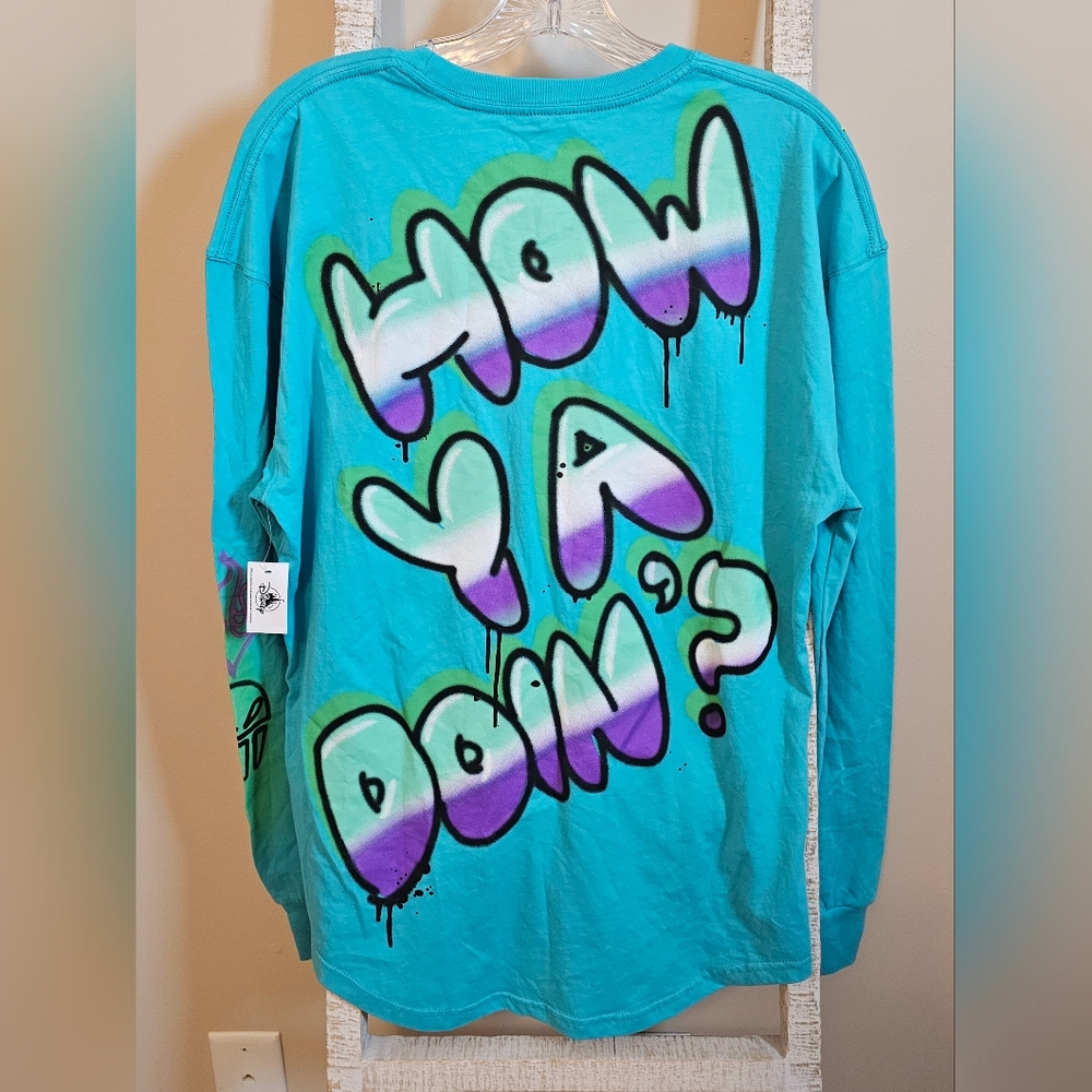 NWT DISNEY PARKS Villains Hades How Ya Doin? Long Sleeve Unisex Pullover Jersey - Picture 4 of 7
